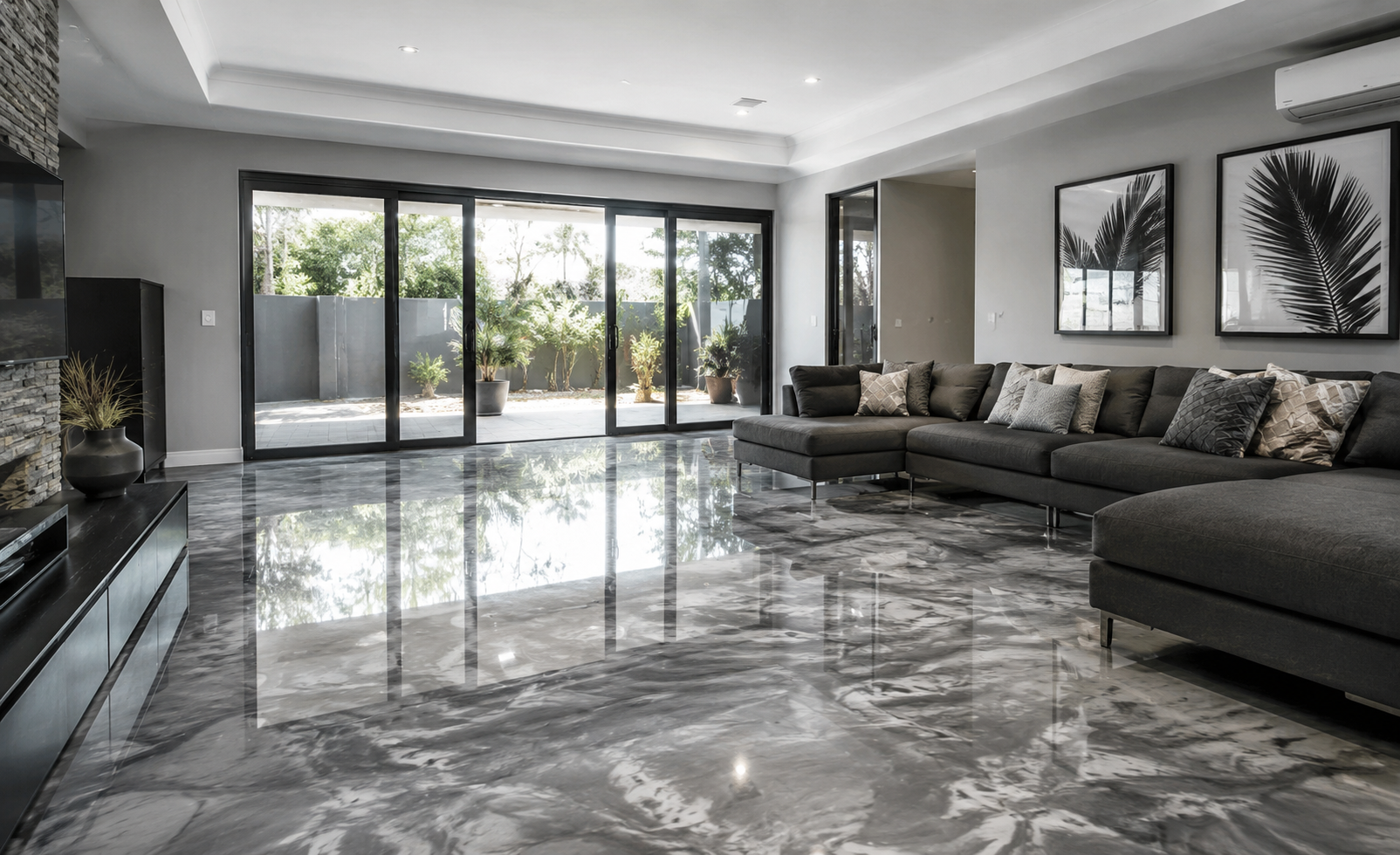 Room after epoxy flooring preview