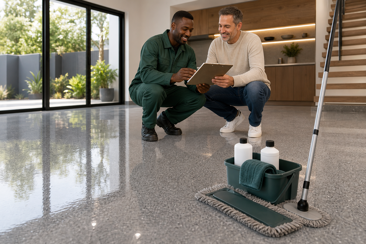 Epoxy floor maintenance guide image
