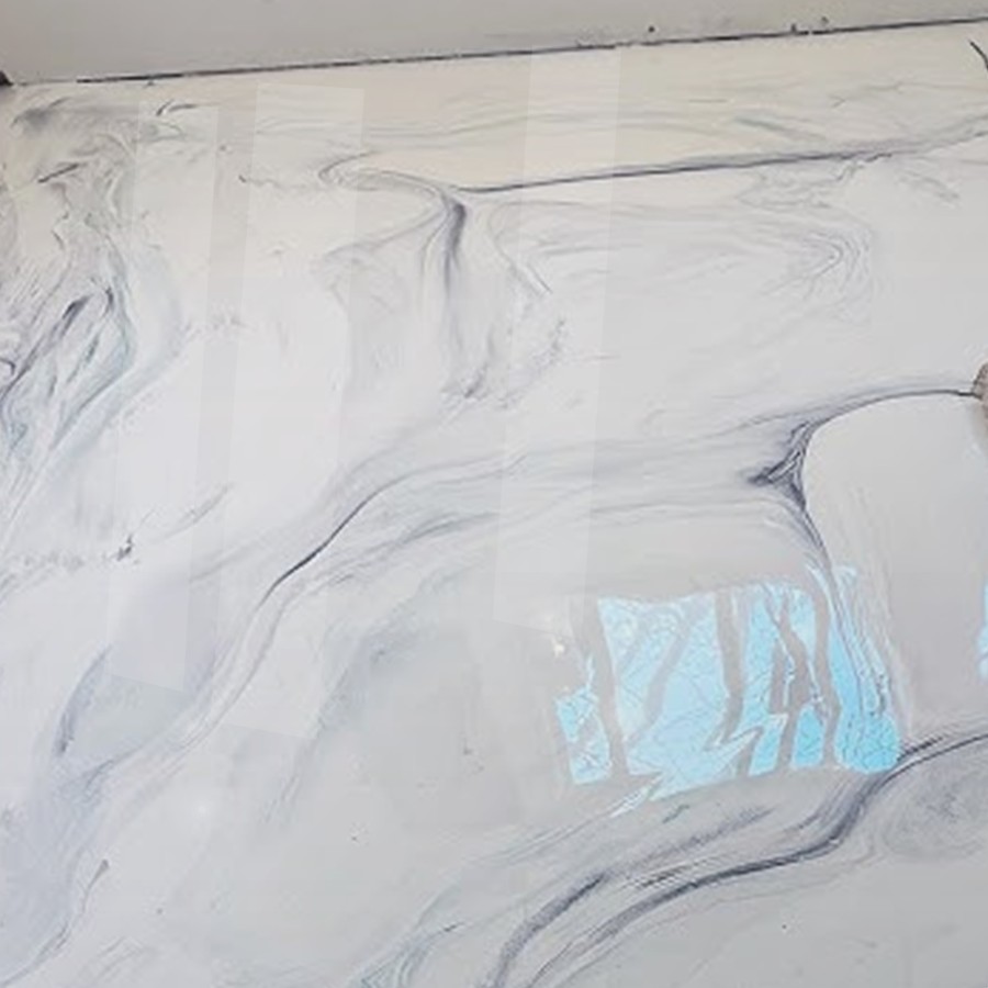 White smoke epoxy swirl design
